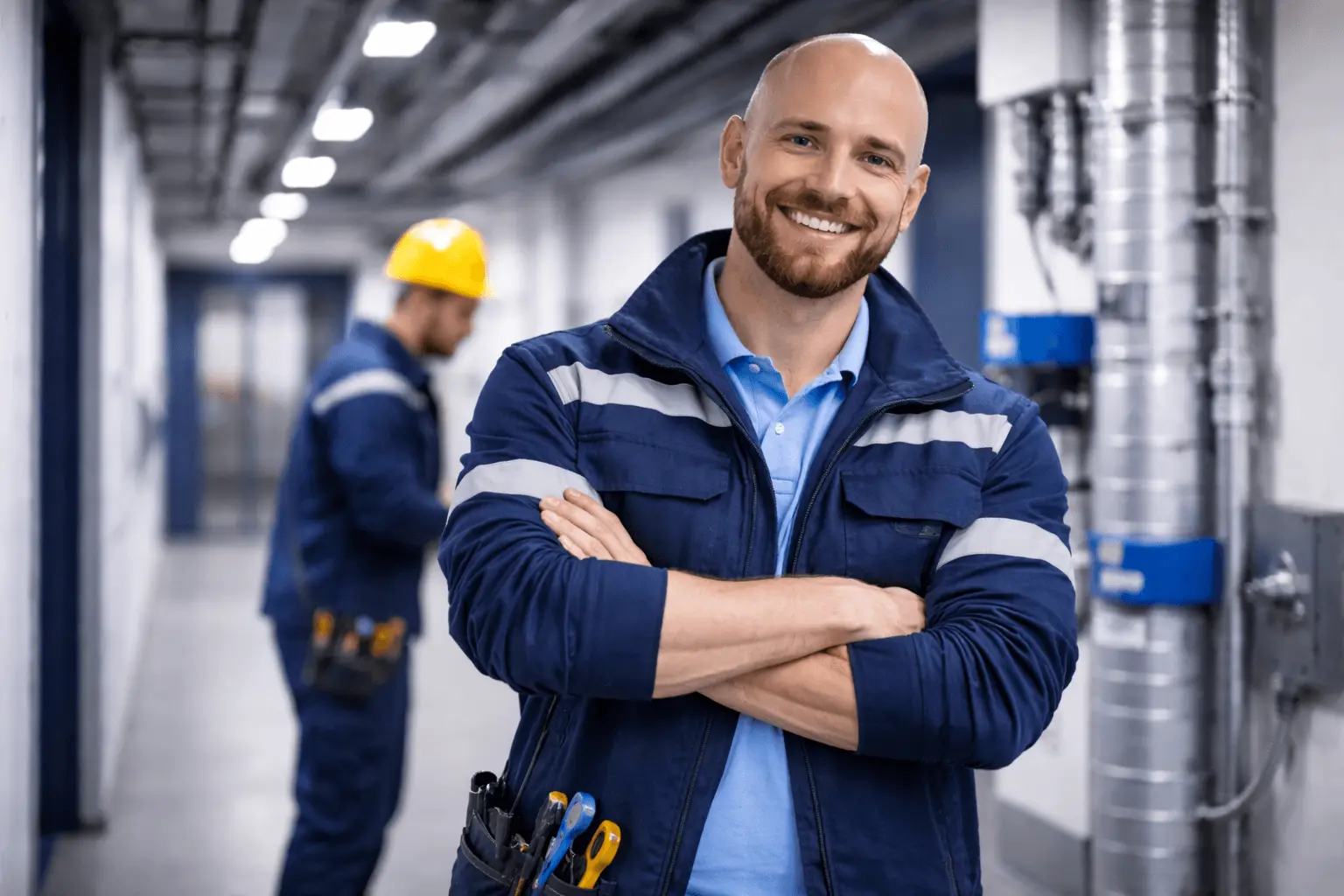 Fachwirt für Gebäudemanagement überwacht technische Abläufe