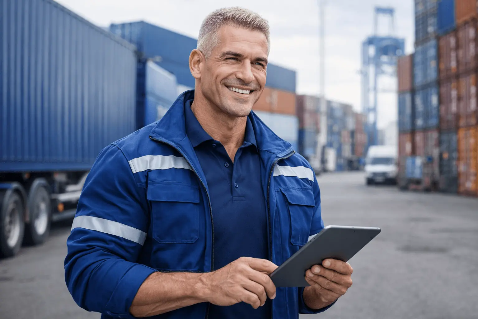 Fachwirt für Güterverkehr und Logistik koordiniert Containerumschlag