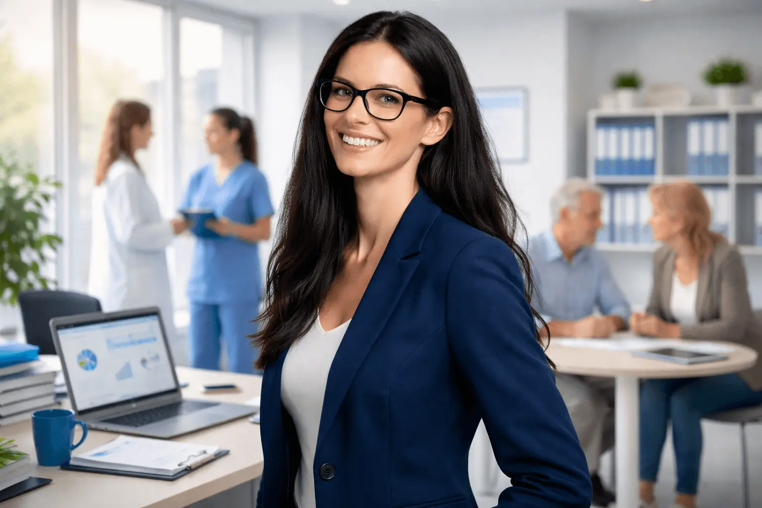 Fachwirt im Gesundheits- und Sozialwesen berät im Gesundheitsbüro