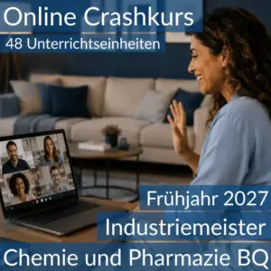 Teilnehmende eines Onlinekurses bereiten sich gemeinsam auf die BQ im Bereich Chemie und Pharmazie vor.