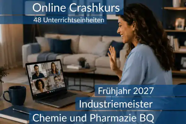 Teilnehmende eines Onlinekurses bereiten sich gemeinsam auf die BQ im Bereich Chemie und Pharmazie vor.