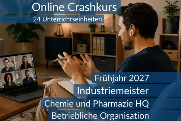 Teilnehmende eines Onlinekurses bereiten sich gemeinsam auf die Inhalte der HQ Betriebliche Organisation vor.