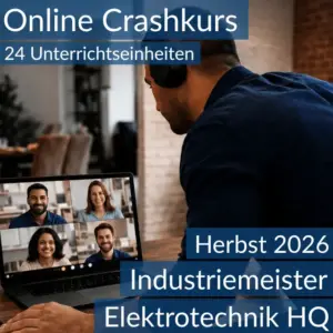 Lernende nehmen an einem digitalen Vorbereitungskurs zu den Inhalten der HQ T1 im Bereich Elektrotechnik teil.