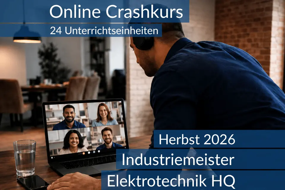 Lernende nehmen an einem digitalen Vorbereitungskurs zu den Inhalten der HQ T1 im Bereich Elektrotechnik teil.