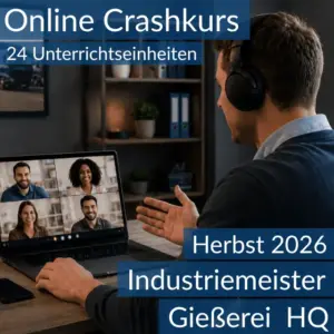 Lernende nehmen an einem digitalen Vorbereitungskurs zu den Inhalten der HQ im Bereich Gießerei teil.