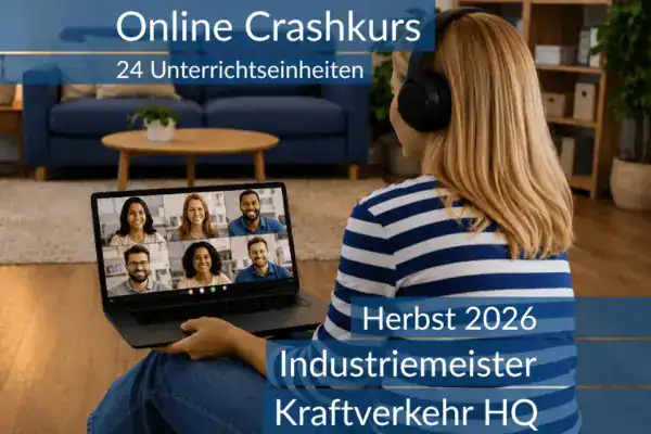 Lernende nehmen an einem digitalen Vorbereitungskurs zu den Inhalten der HQ im Bereich Kraftverkehr teil.