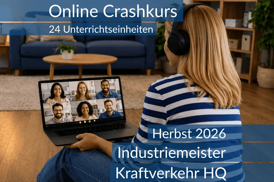 Lernende nehmen an einem digitalen Vorbereitungskurs zu den Inhalten der HQ im Bereich Kraftverkehr teil.