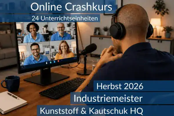 Lernende nehmen an einem digitalen Vorbereitungskurs zu den Inhalten der HQ im Bereich Kunststoff und Kautschuk teil.