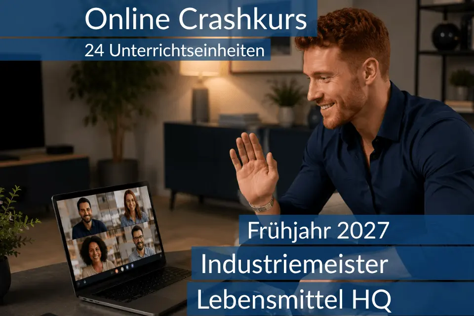 Teilnehmende eines Onlinekurses bereiten sich gemeinsam auf die Inhalte der HQ im Bereich Lebensmittel vor.
