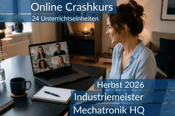 Lernende nehmen an einem digitalen Vorbereitungskurs zu den Inhalten der HQ im Bereich Mechatronik teil.