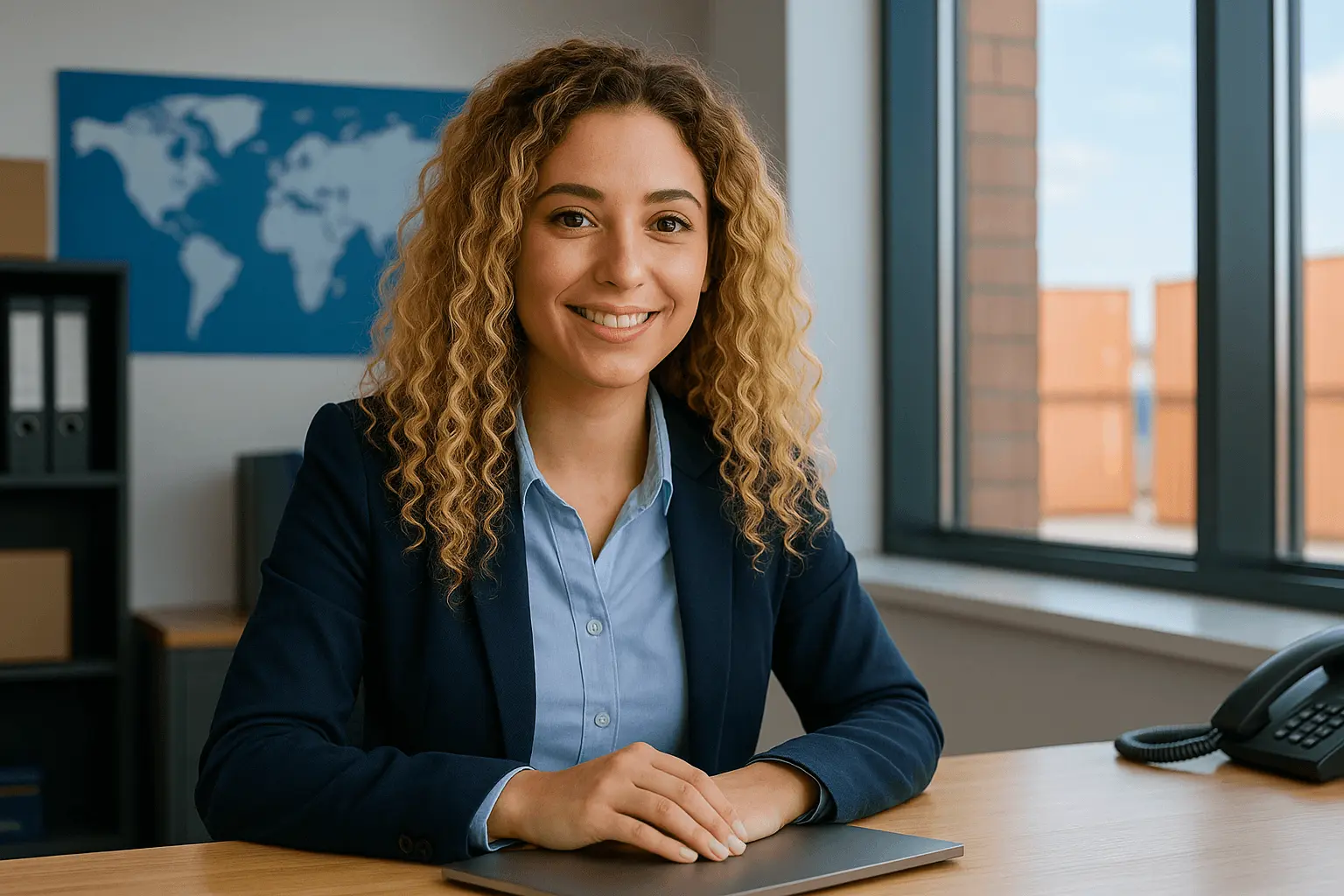 Kauffrau für Spedition und Logistikdienstleistung plant Transporte