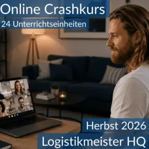 Lernende nehmen an einem digitalen Vorbereitungskurs zu den Inhalten der HQ im Bereich Logistik teil.