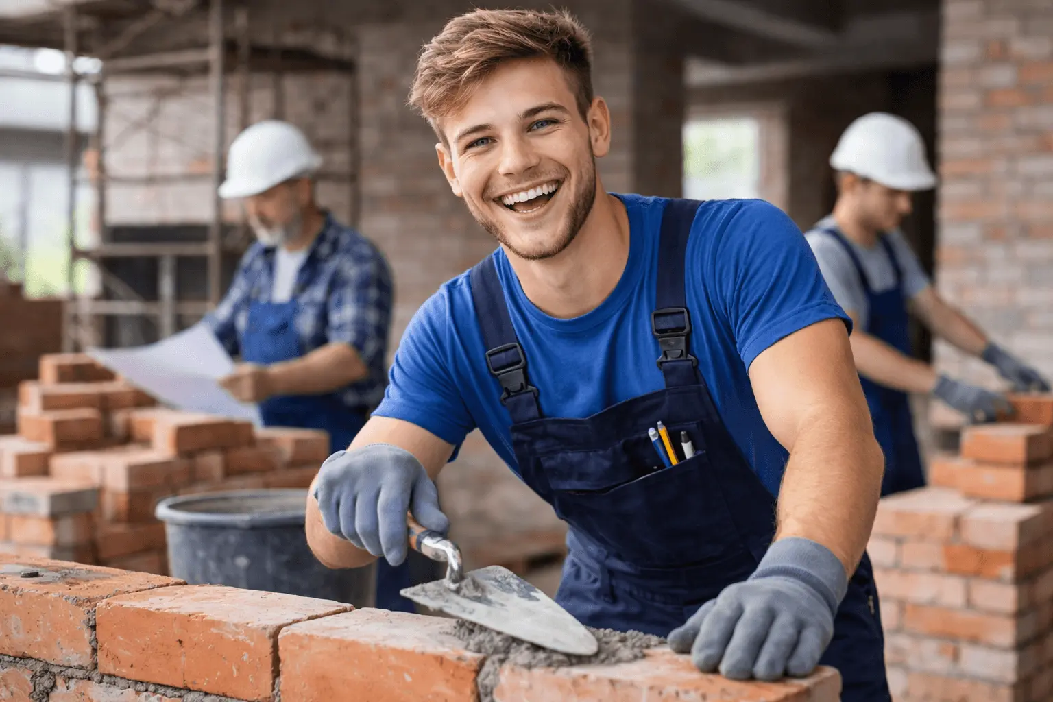 Maurer in seiner Ausbildung