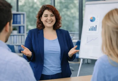 Assessment-Center-Coach trainiert Bewerber im Workshop