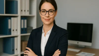 Bilanzbuchhalterin erstellt Jahresabschluss im Büro