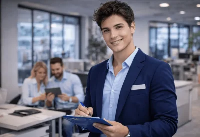 Fachmann kaufmännische Betriebsführung koordiniert Büroabläufe