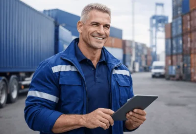 Fachwirt für Güterverkehr und Logistik koordiniert Containerumschlag