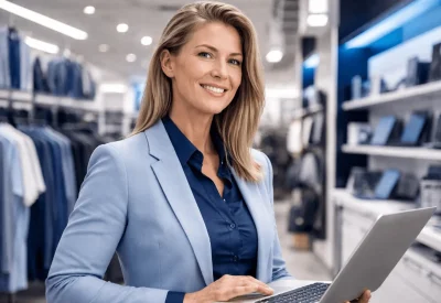 Fachwirt für Vertrieb im Einzelhandel analysiert Warenpräsentation