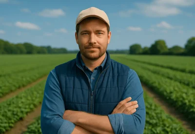 Geprüfter Agrarfachwirt auf einem Feld