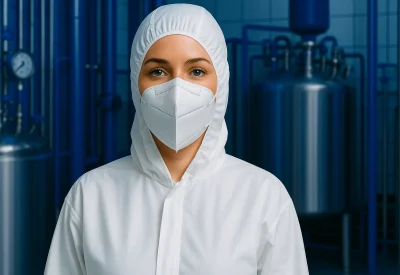 Industriemeisterin Chemie in einer Produktionshalle