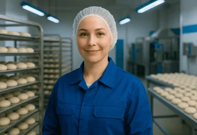 Industriemeisterin Lebensmittel in Produktionshalle