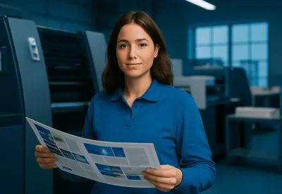 Industriemeisterin Printmedien mit Druckprodukt