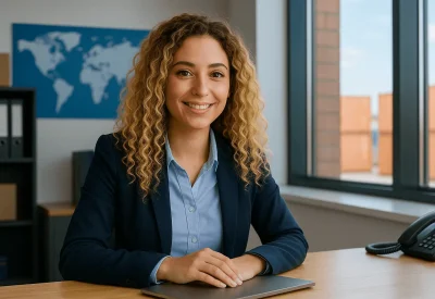 Kauffrau für Spedition und Logistikdienstleistung plant Transporte