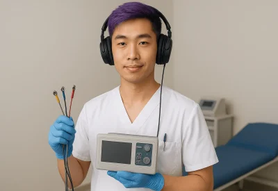 MTA für Funktionsdiagnostik führt Messung mit EKG-Gerät durch