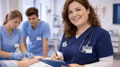 Praxisanleiter begleitet Auszubildende in der Pflegepraxis