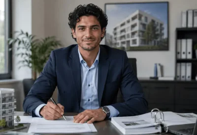 Zertifizierter Verwalter im modernen Immobilienbüro